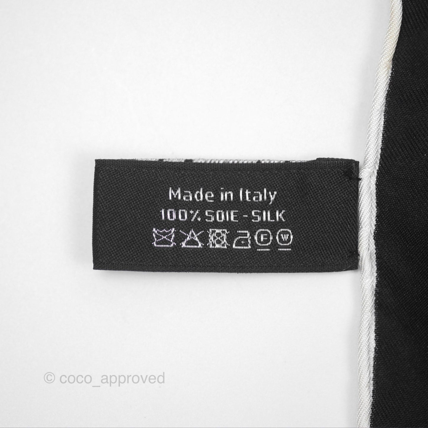 Chanel Camellia Square Silk Scarf 90 Black/ White