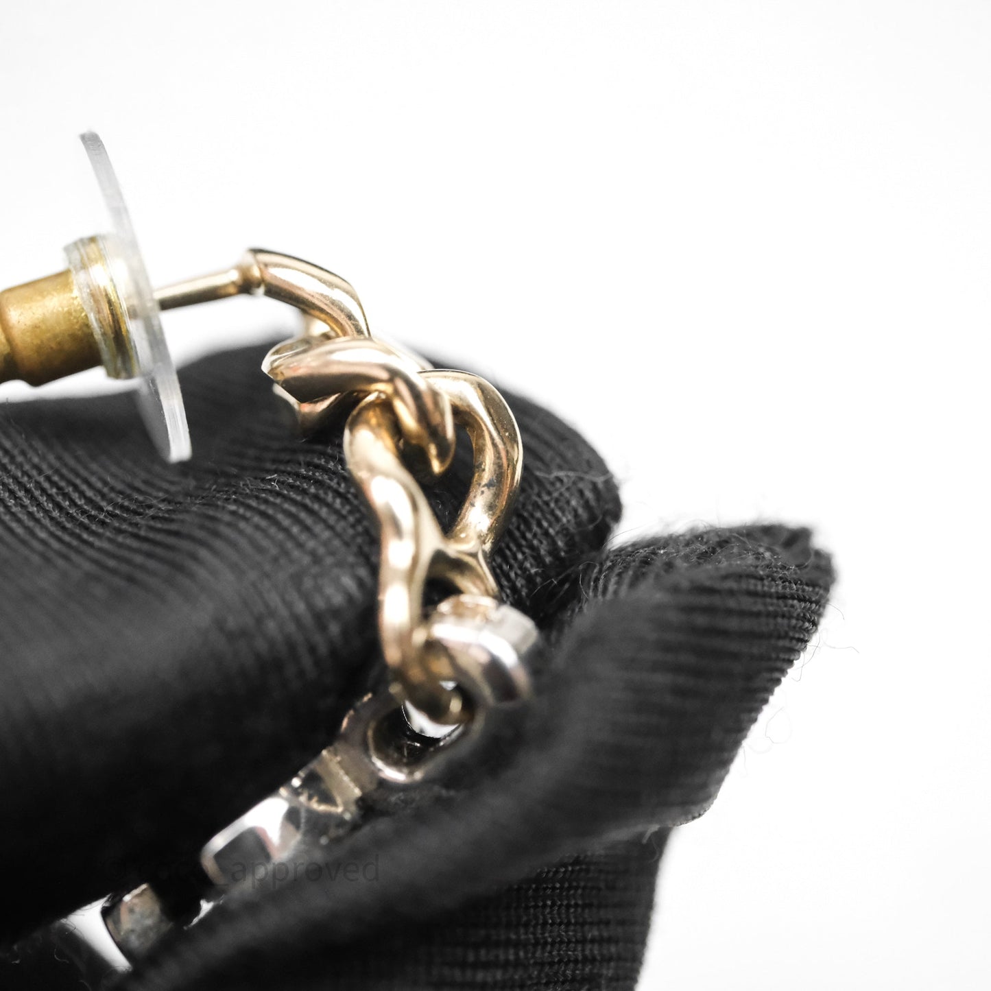 Chanel CC Crystal Drop Earrings Gold Tone 22S