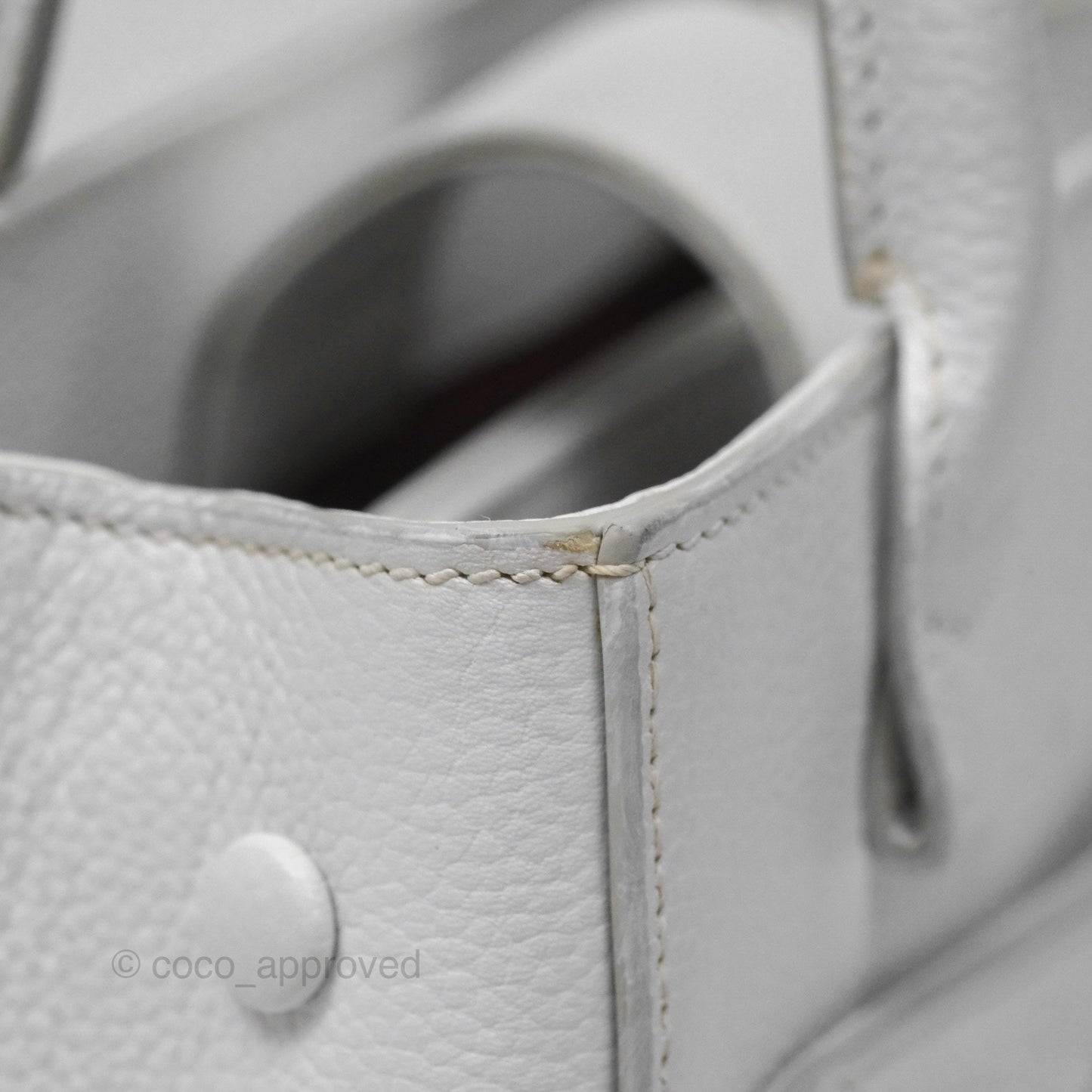Chanel Mini Neo Executive Shopper Tote White Grained Calfskin Silver Hardware