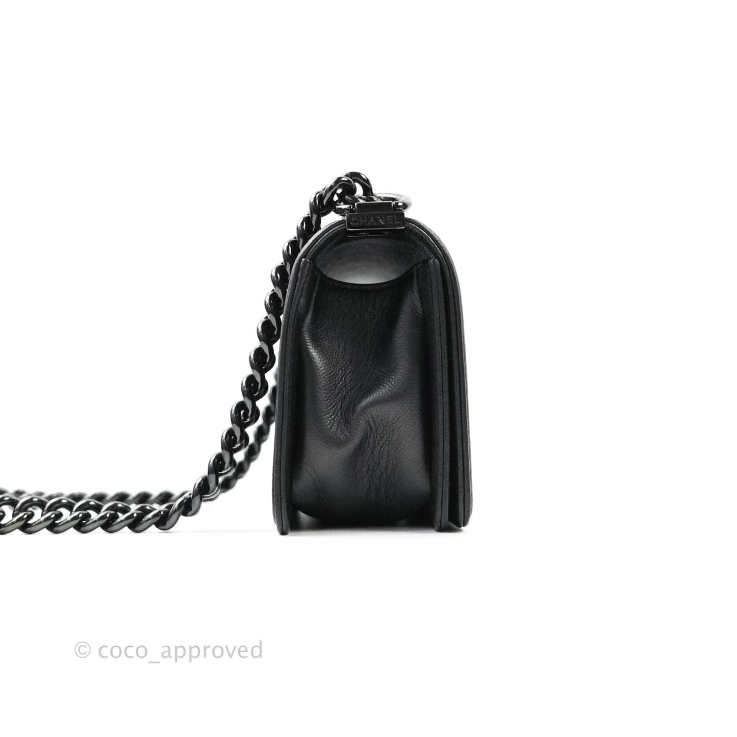 Chanel Quilted So Black Small Boy Caviar