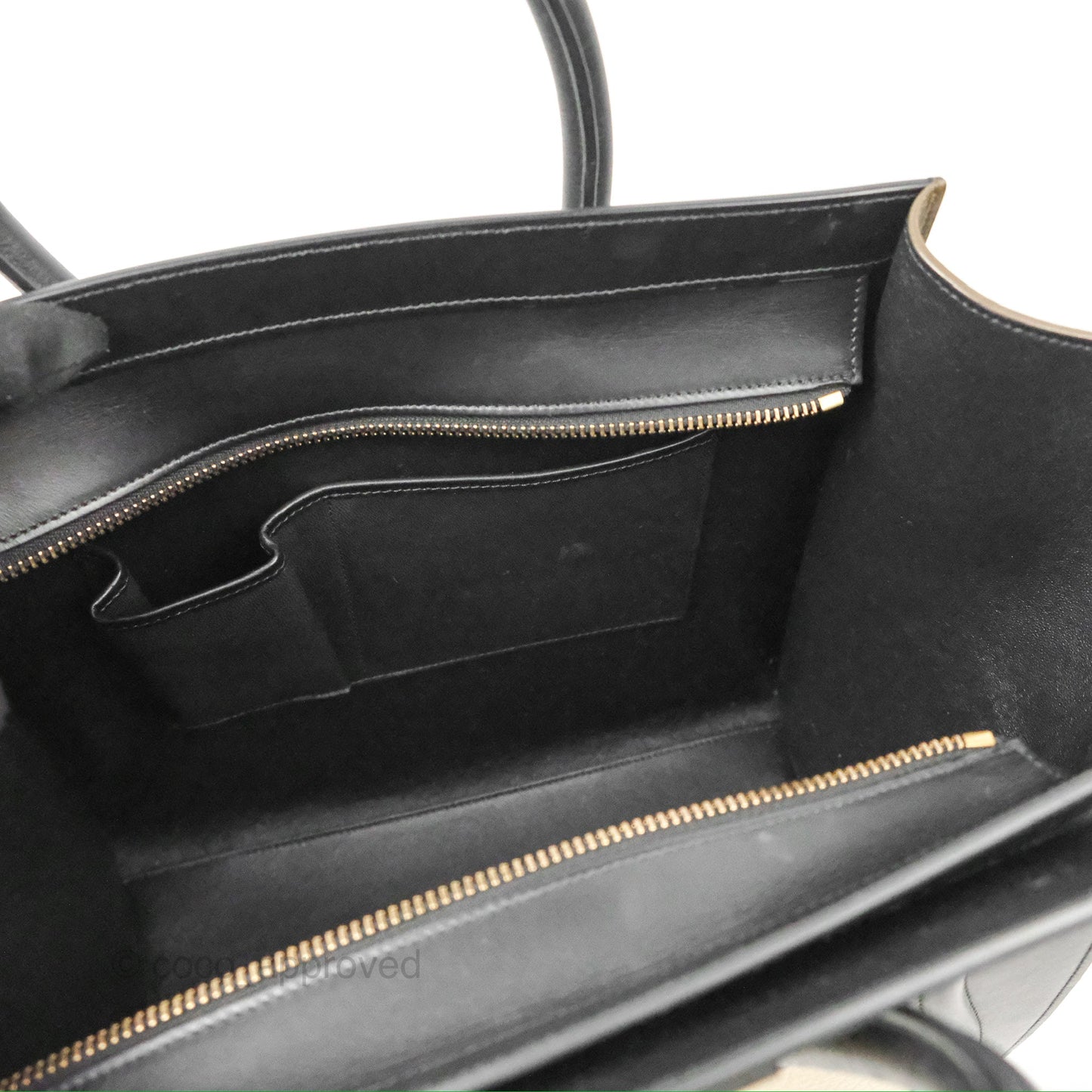 Celine Mini Luggage Bag Black/Brown/Ivory Calfskin