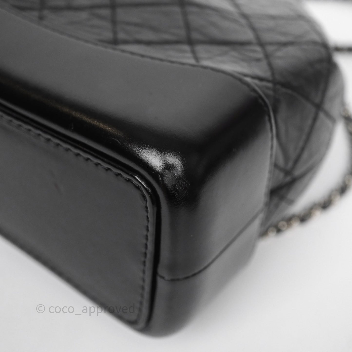 Chanel Small Gabrielle Backpack Quilted Black Aged Calfskin