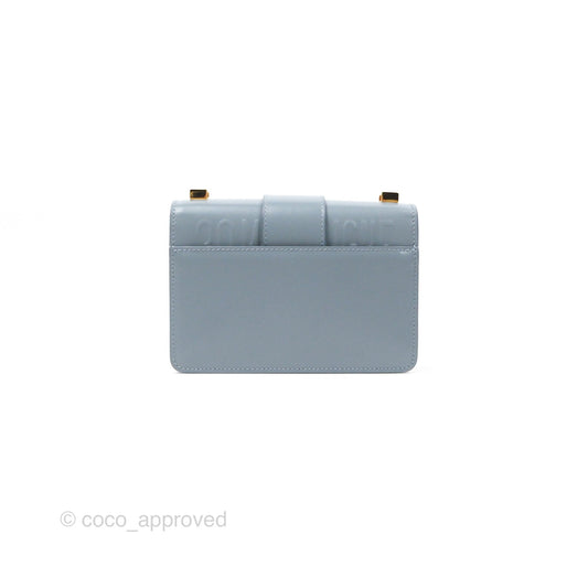 Christian Dior Micro 30 Montaigne Flap Bag Blue Grey Smooth Calfskin
