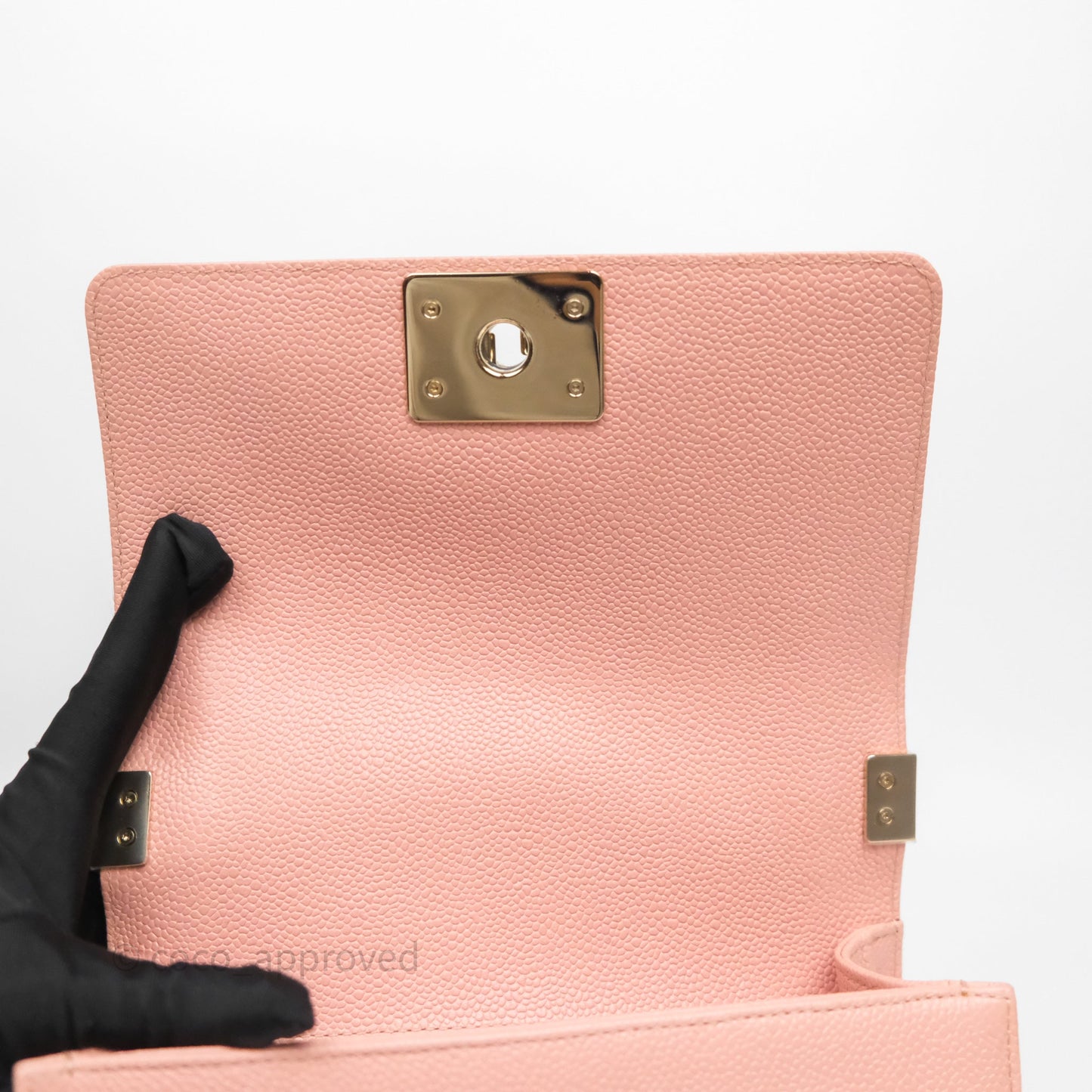 Chanel Small Boy Quilted Pink Caviar Gold Hardware