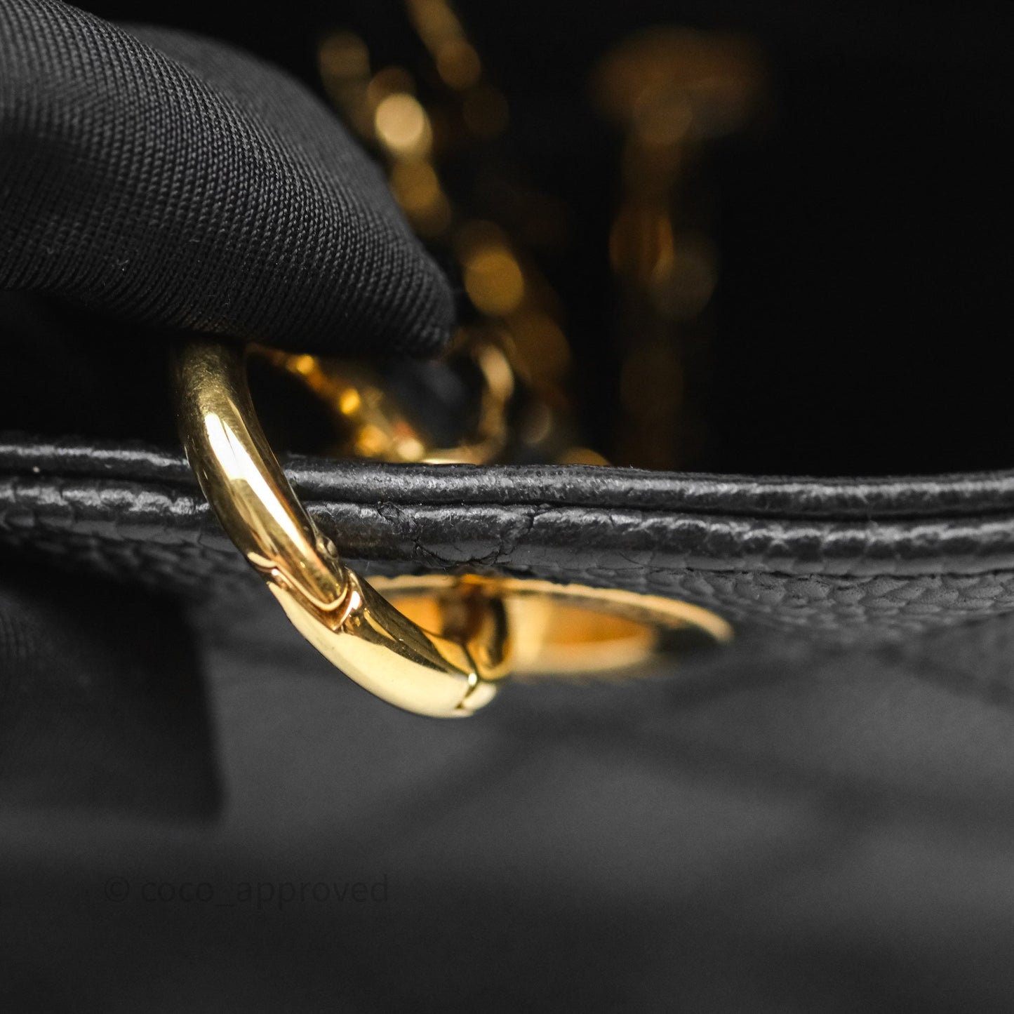 Chanel Vertical GST Black Caviar Gold Hardware