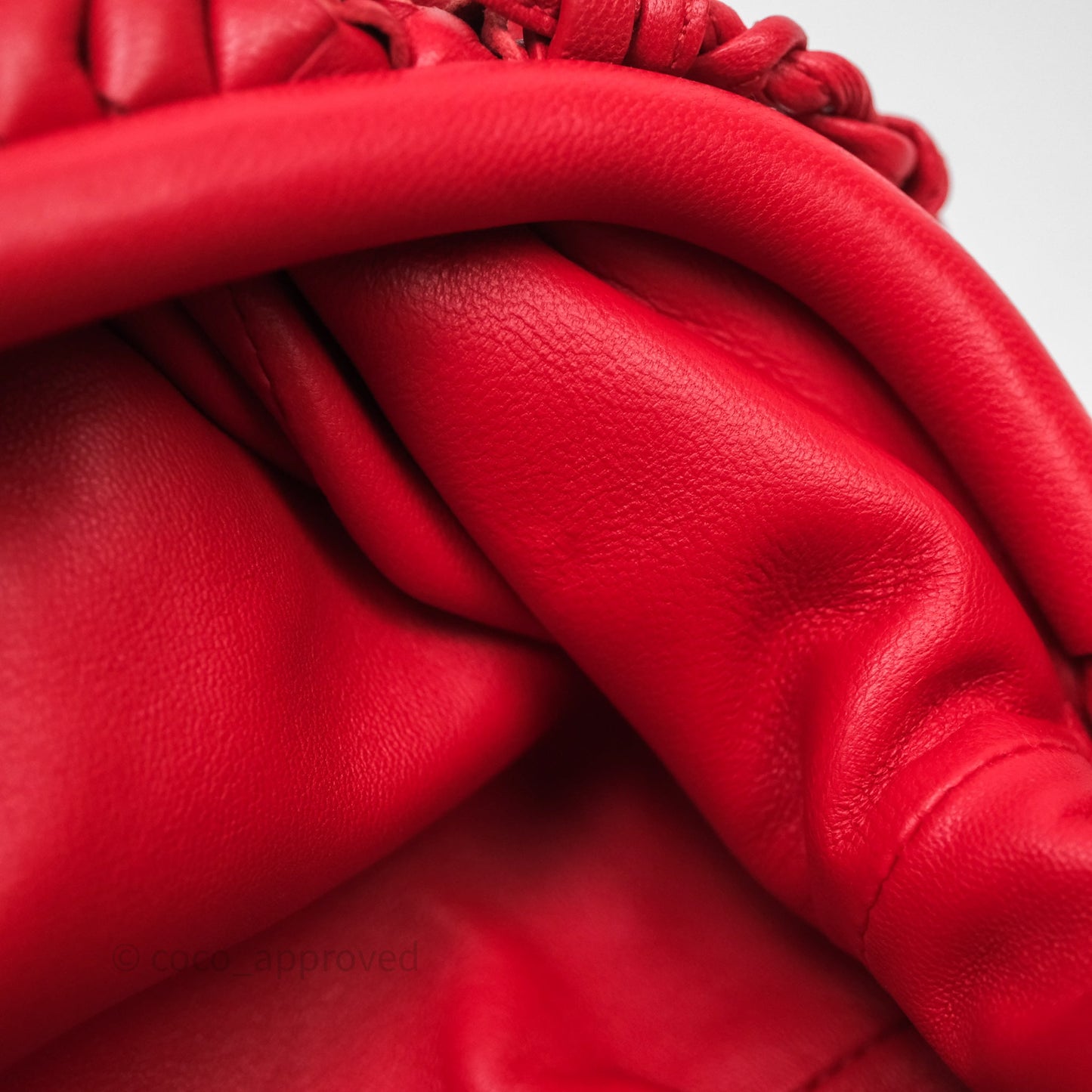 Bottega Veneta Mini Pouch Red Intrecciato Lambskin