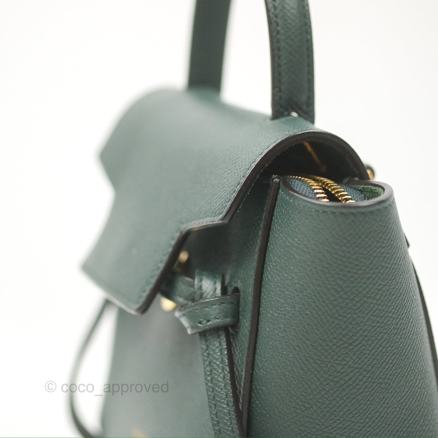 Celine Pico Belt Bag Amazone Green Grained Calfskin Gold Hardware