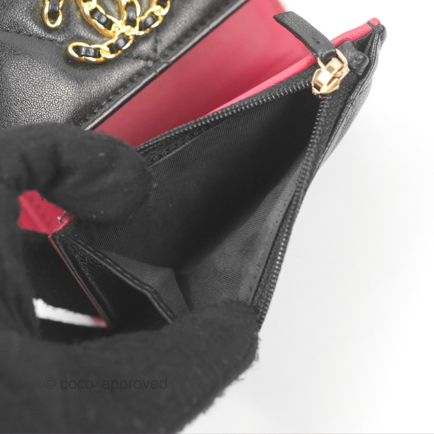 Chanel 19 Short Flap Wallet Black Lambskin