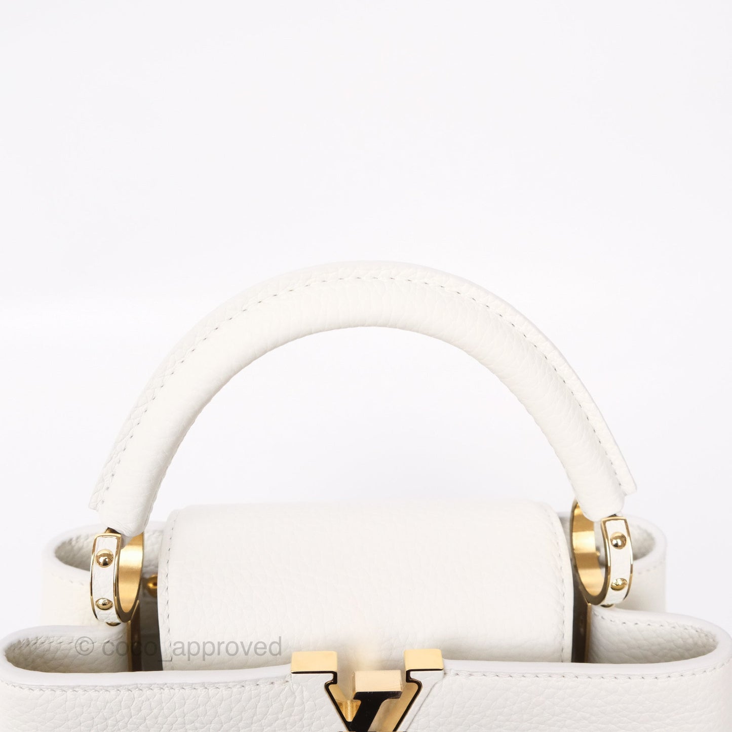 Louis Vuitton Taurillon Capucines BB Snow