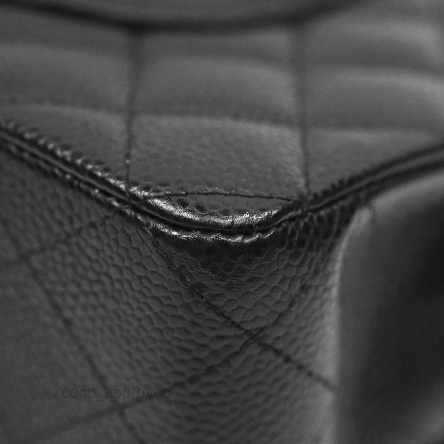 Chanel Classic M/L Medium Flap Quilted Black Caviar Silver Hardware