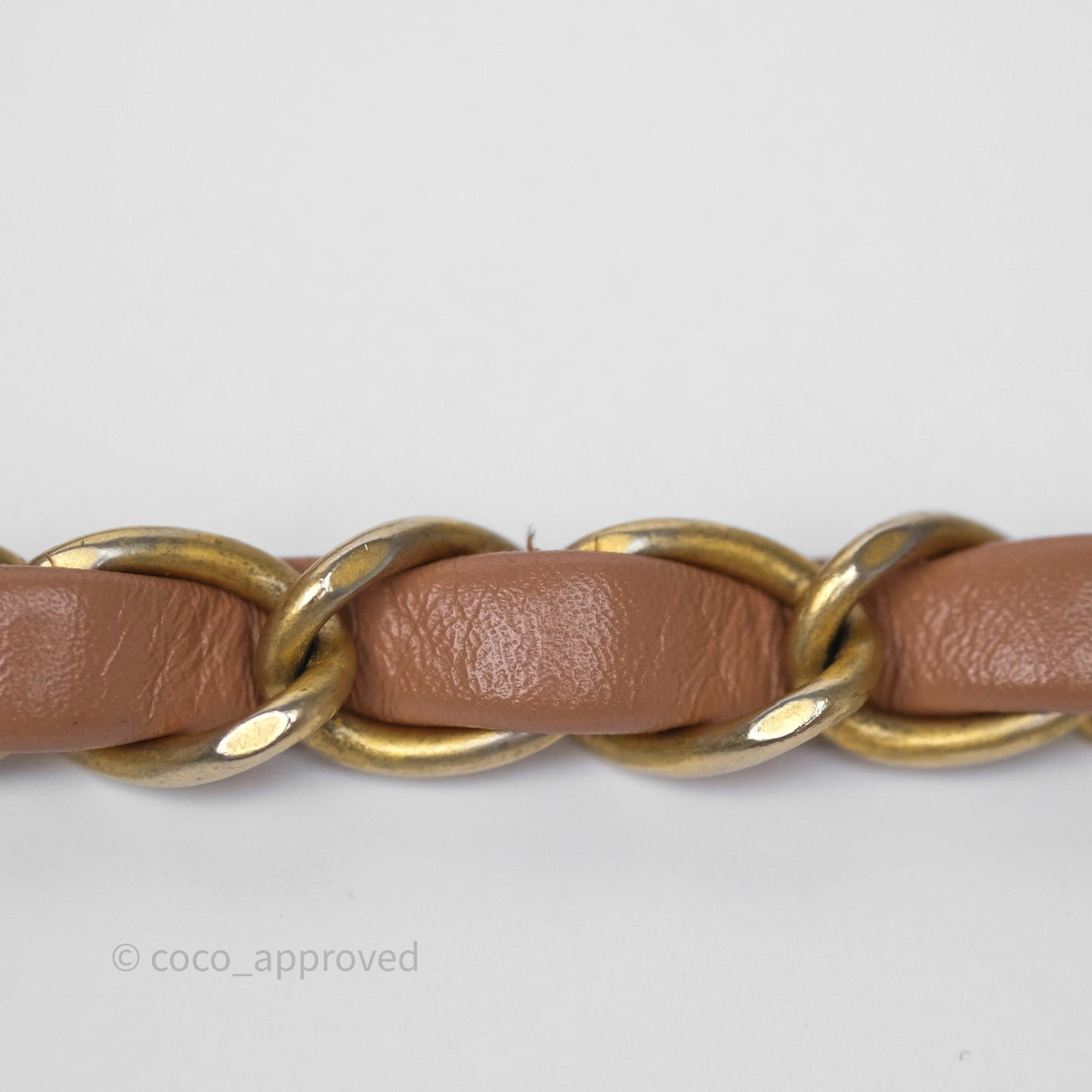 Chanel 22 Small Caramel Beige Shiny Calfskin Aged Gold Hardware