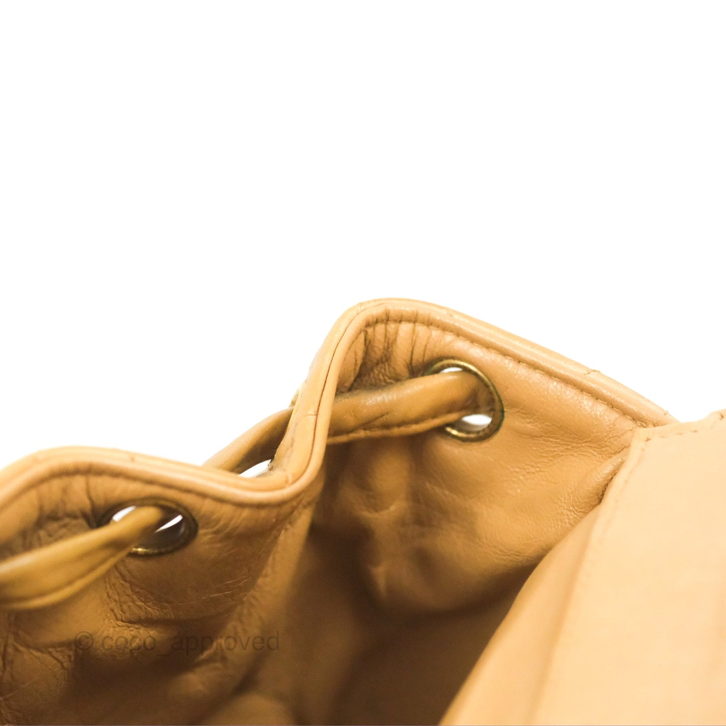 Chanel Vintage CC Duma Backpack Beige Lambskin 24K Gold Hardware