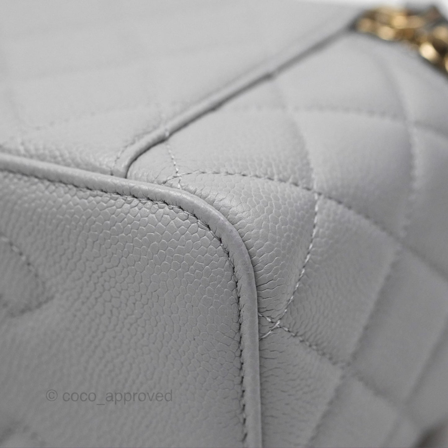 Chanel Vanity with Heart Adjustable Chain Grey Caviar Aged Gold Hardware