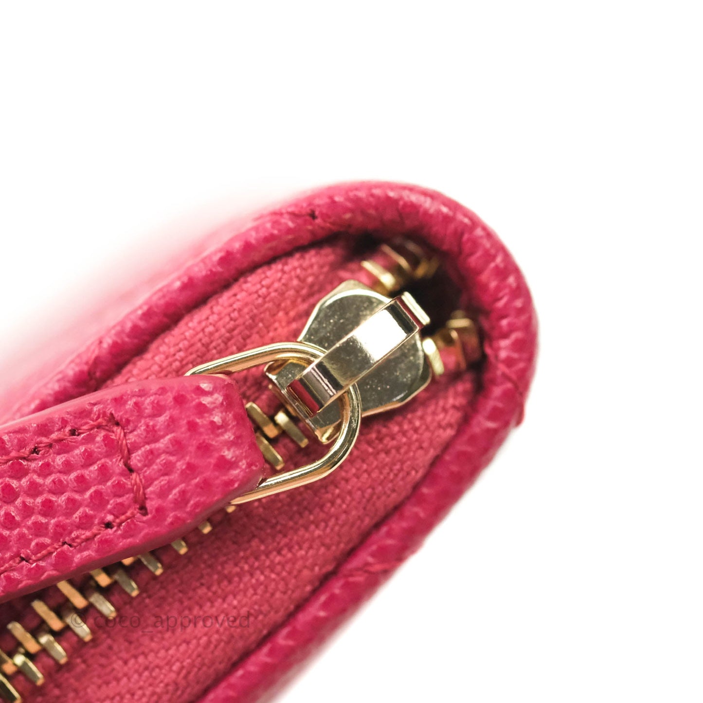 Chanel Classic Zipped Coin Purse Rosy Red Caviar Gold Hardware 21A