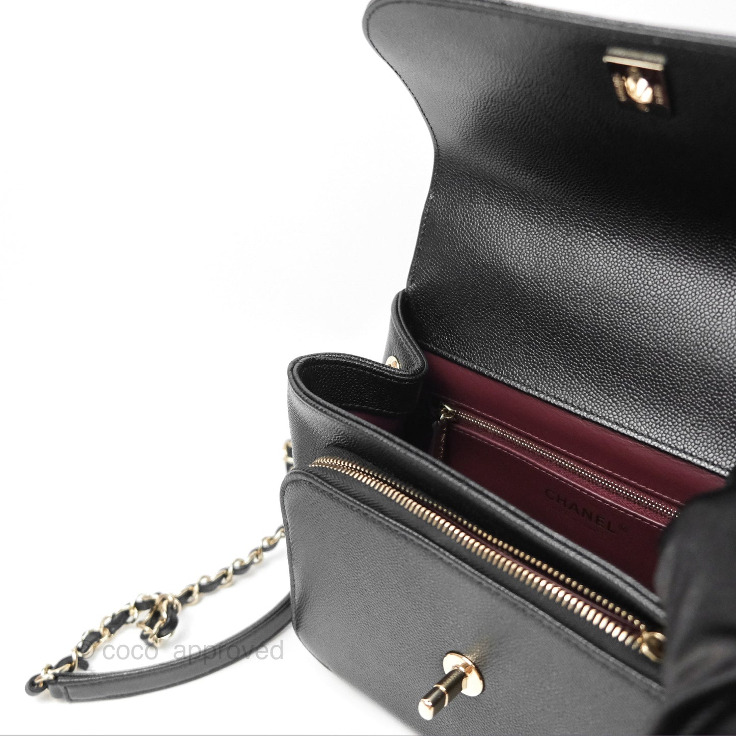 Chanel Quilted Medium Business Affinity Flap Black Caviar Light Gold Hardware