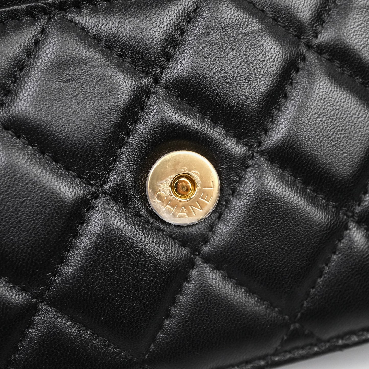 Chanel Quilted WOC Black Lambskin Gold Hardware