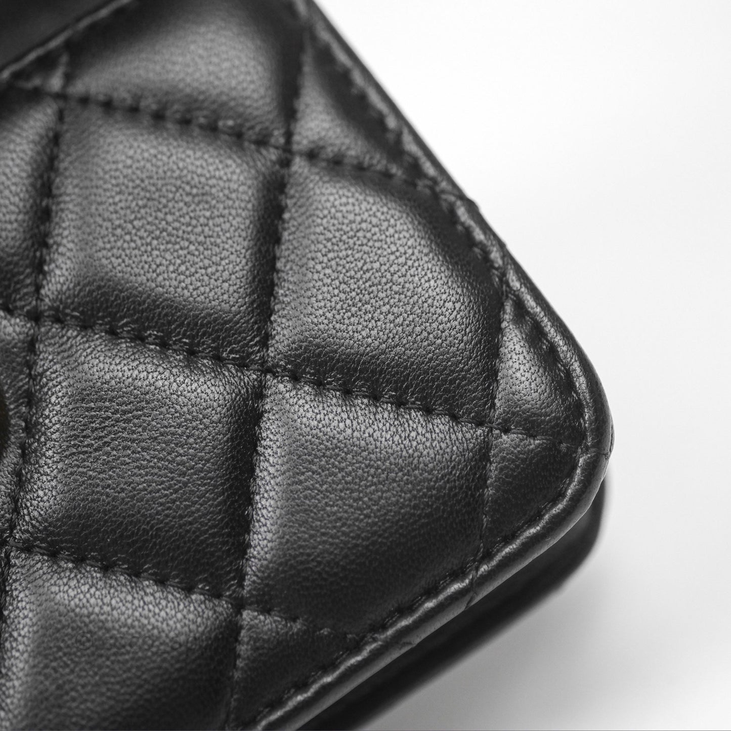 Chanel Mini Clutch With Chain Camellia Adjustable Black Lambskin Aged Gold Hardware