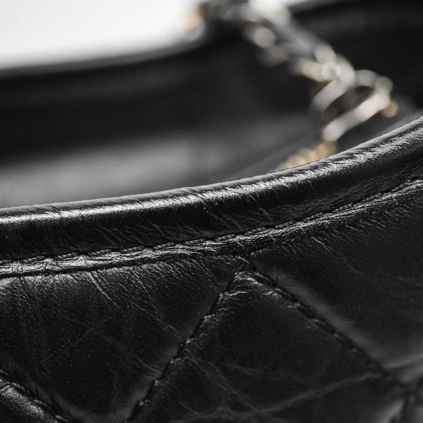Chanel New Medium Gabrielle Hobo Quilted Black Aged Calfskin