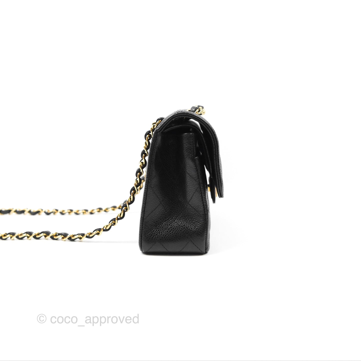 Chanel Small Classic Quilted Flap Black Caviar Gold Hardware