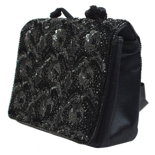 Luxury Chanel 1994-1996 Sequins CC Cross Body Shoulder Bag Black