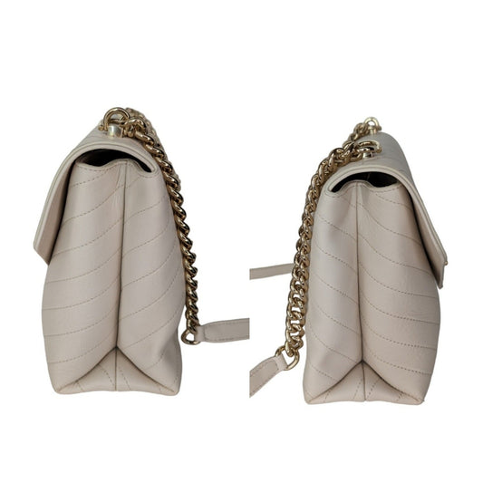 Luxury Chanel bag Cream Chevron Leather Coco Envelope Shoulder Bag