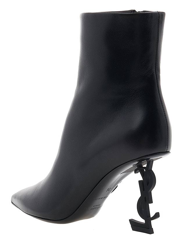 Luxury Saint Laurent Opyum Ankle Middle Boots Heel Black