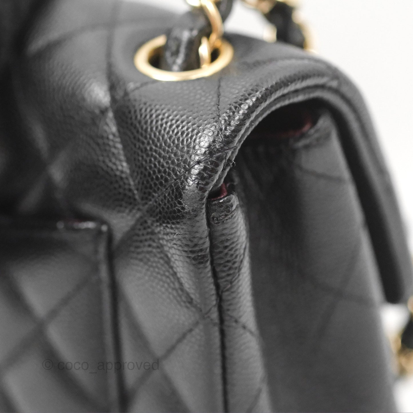 Chanel Quilted Mini Rectangular Black Caviar Gold Hardware 17B