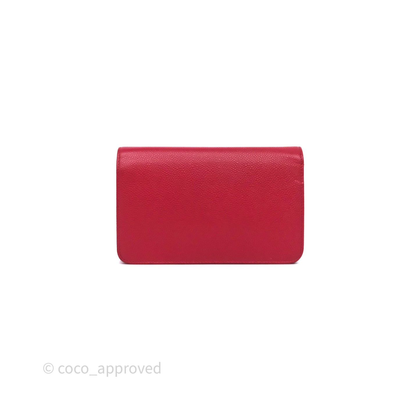Chanel CC Wallet On Chain WOC Dark Pink Caviar Silver Hardware