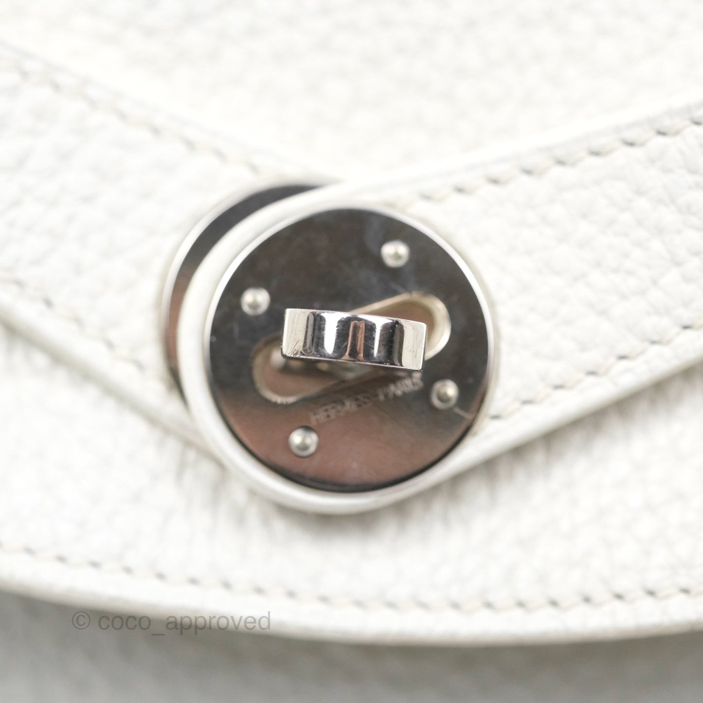 Hermès Lindy 30 White Clemence Palladium Hardware