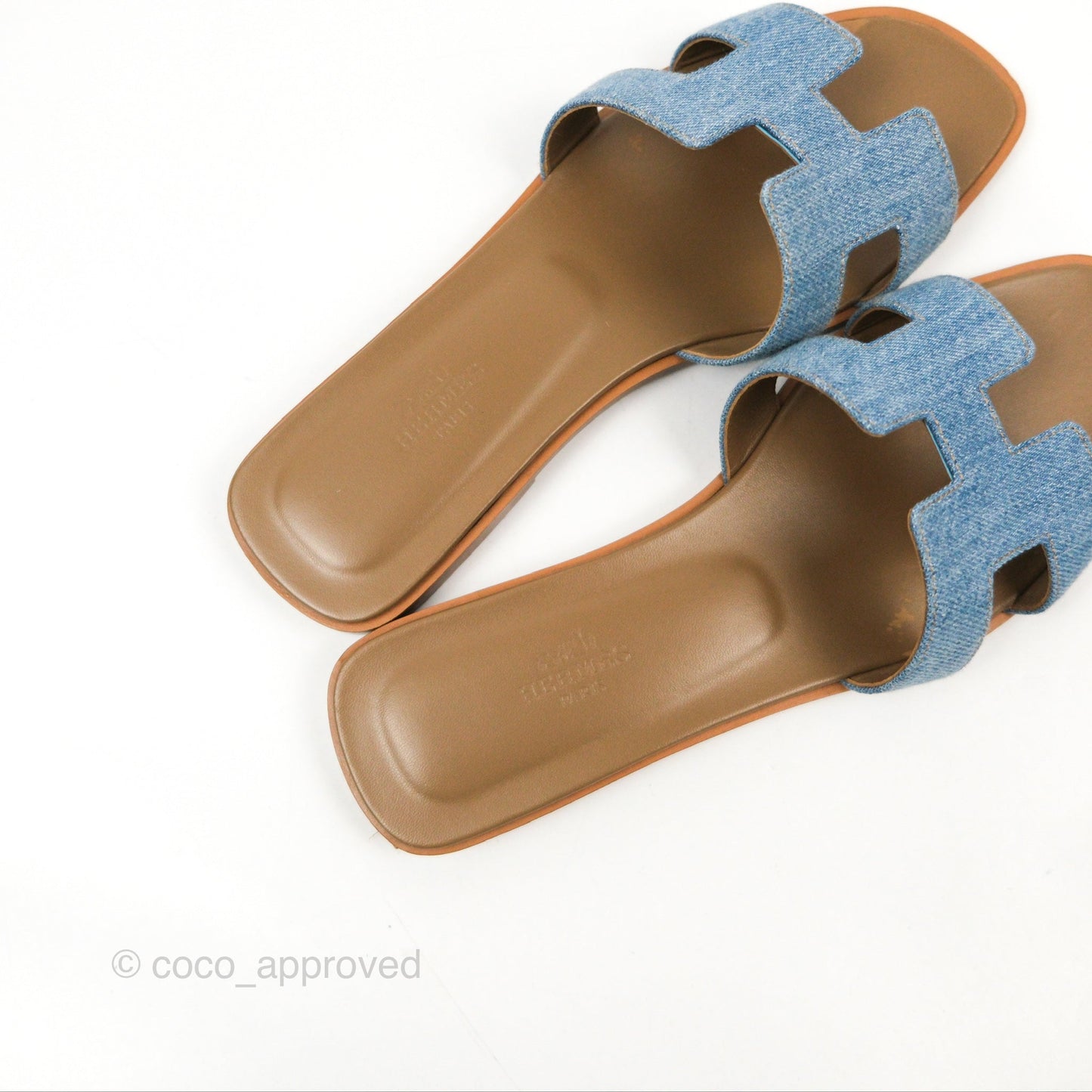Hermès Oran Sandals Denim Size 37.5