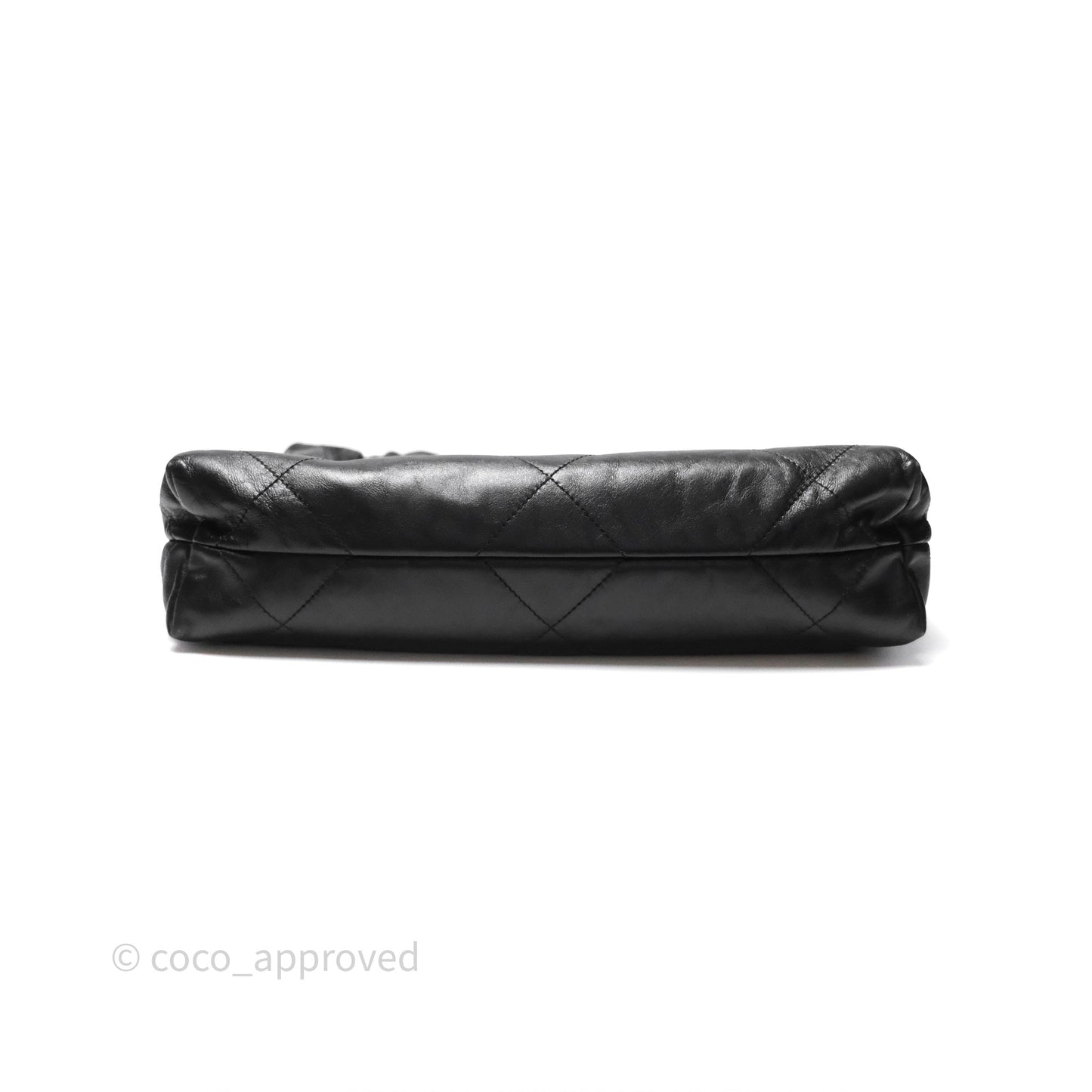 Chanel 22 Small Black Shiny Calfskin Aged Gold Hardware