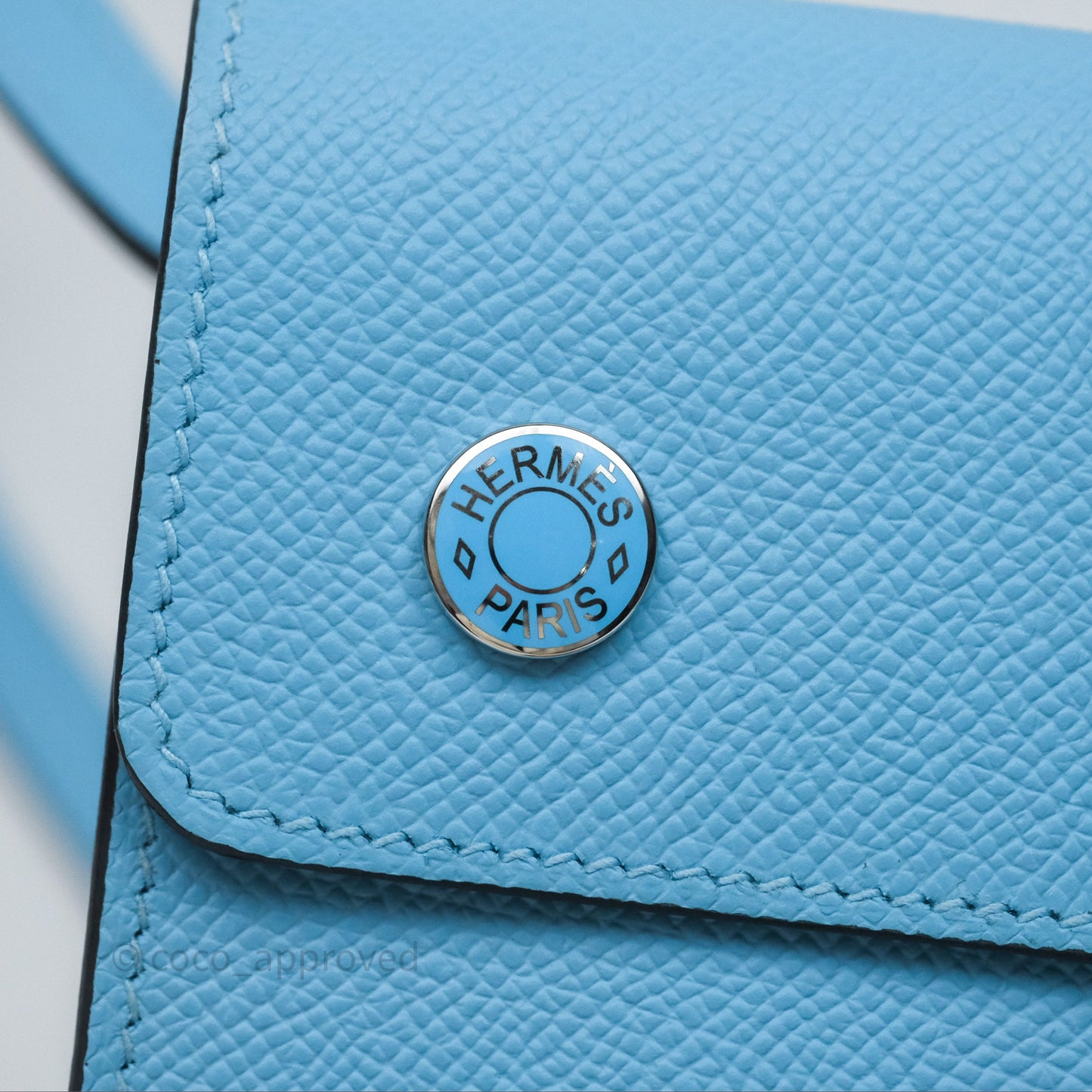 Hermès Hermesnap Wallet Epsom Celeste 7N Palladium Hardware
