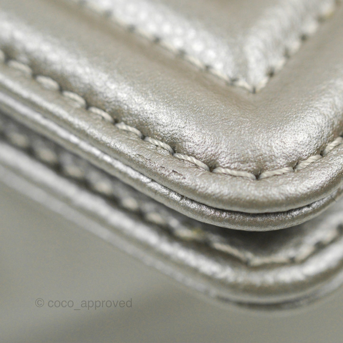 Chanel Quilted Medium Boy Silver Caviar Ruthenium Hardware
