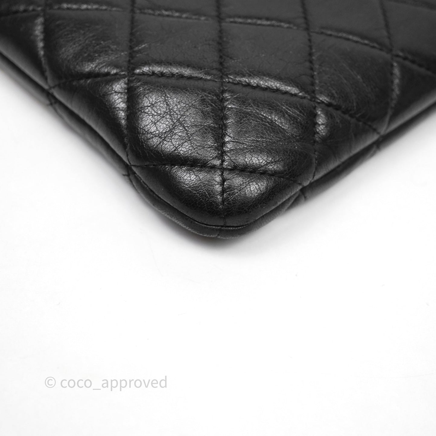 Chanel Classic Zipped Pouch Lambskin Black Gold Hardware