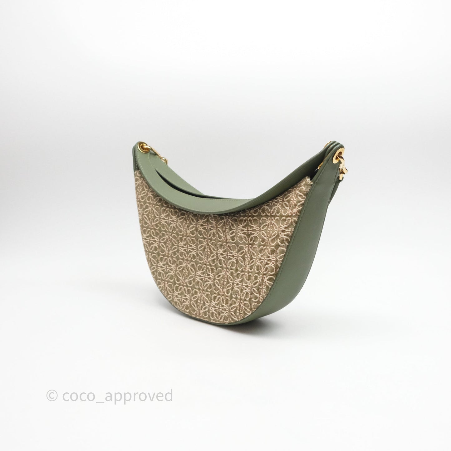 Loewe Small Luna Anagram Shoulder Bag Green Calfskin Jacquard