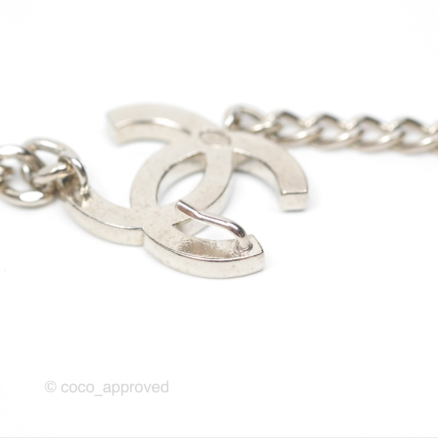 Chanel Black CC Chain Belt Silver Tone 08V