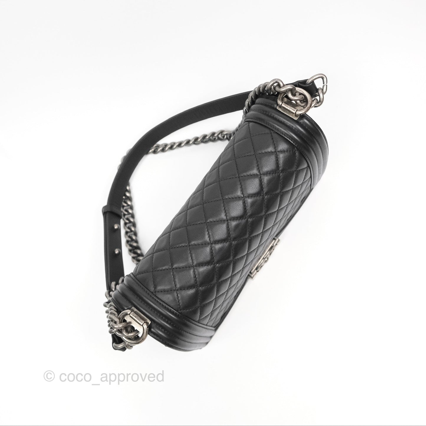 Chanel Medium Boy Quilted Black Calfskin Ruthenium Hardware