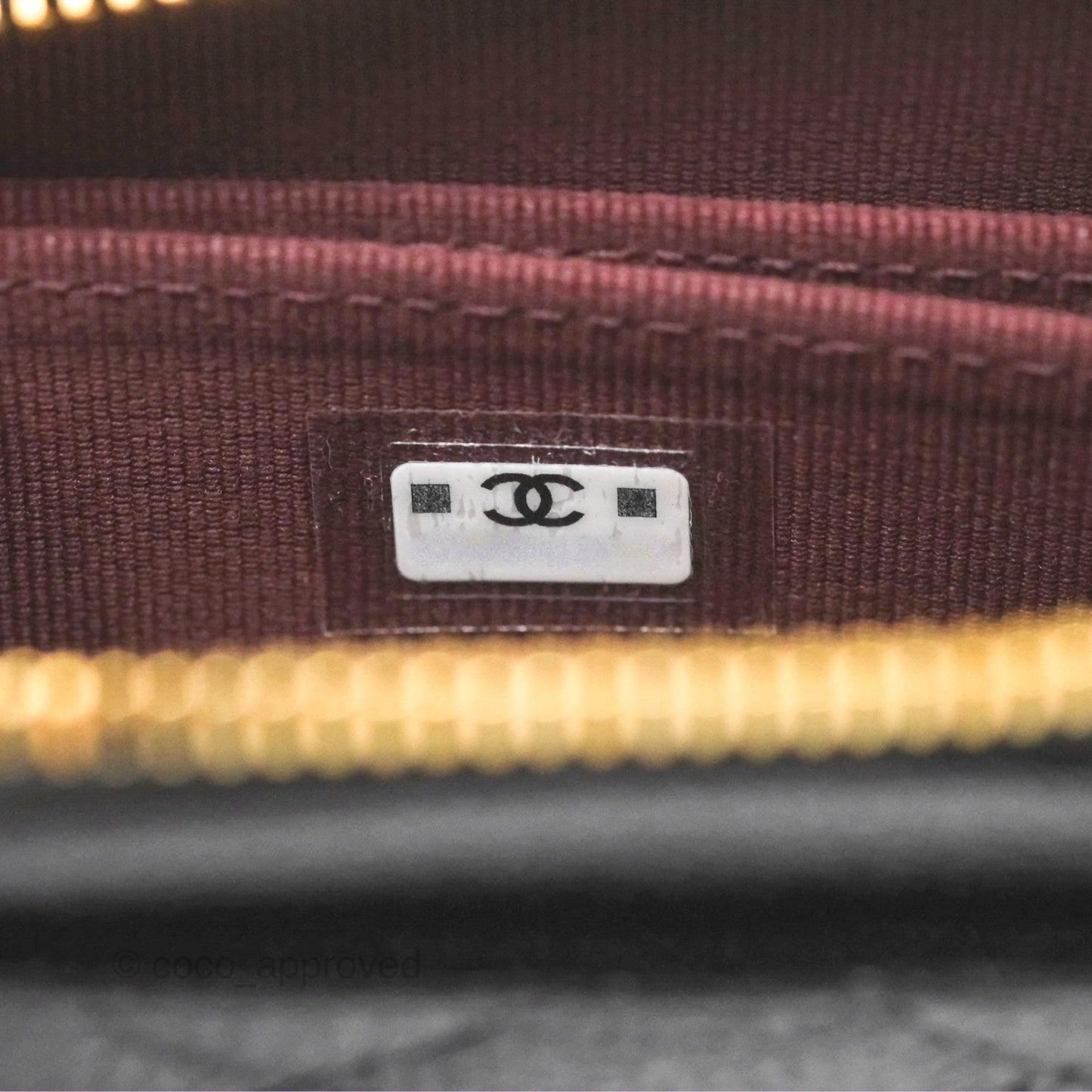 Chanel Quilted Zip Card Holder Black Caviar Gold Hardware