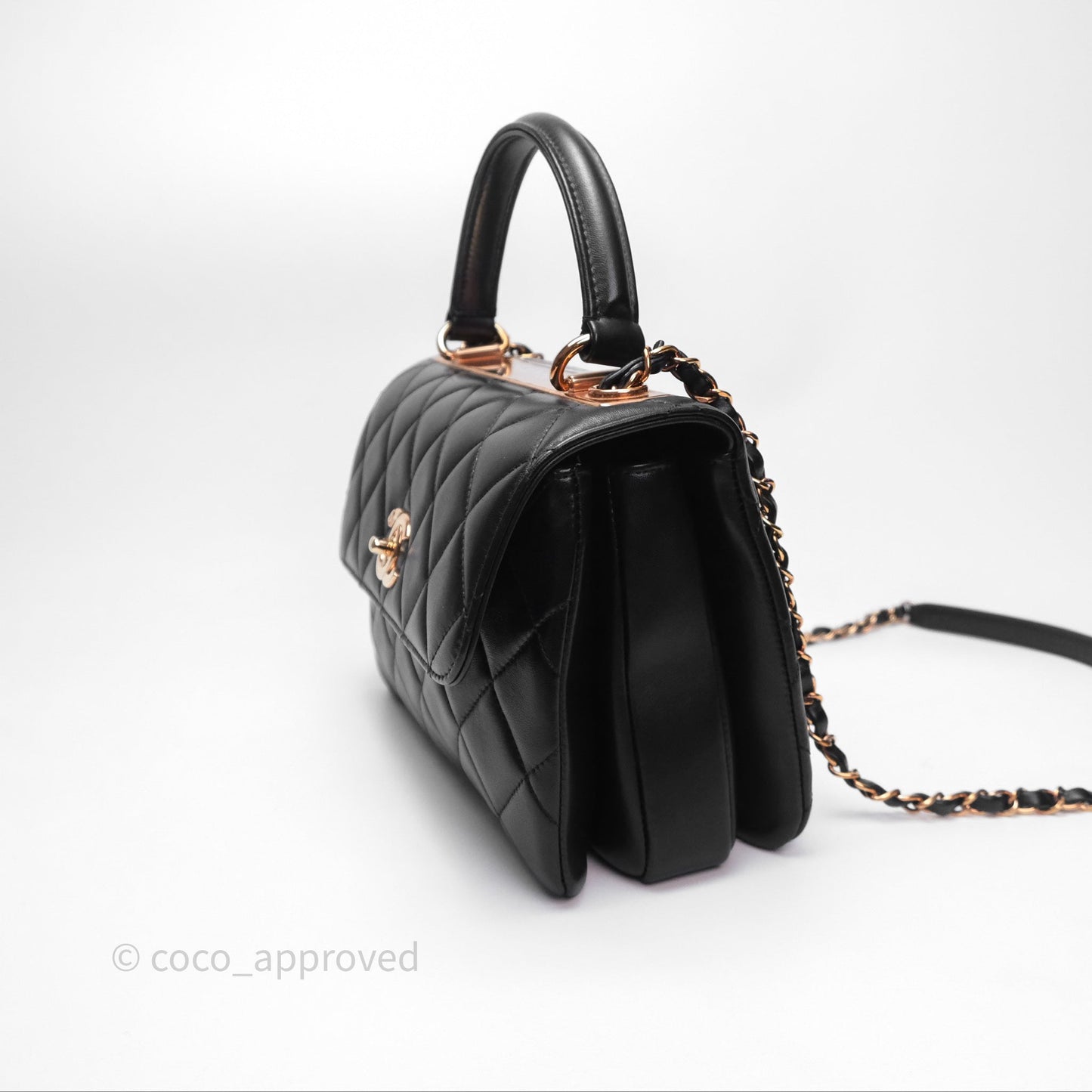 Chanel Trendy CC Small Black Lambskin Rose Gold Hardware