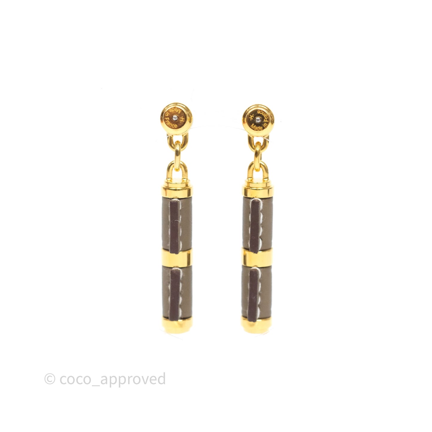 Hermes Charniere Earrings Small Model Etoupe 18