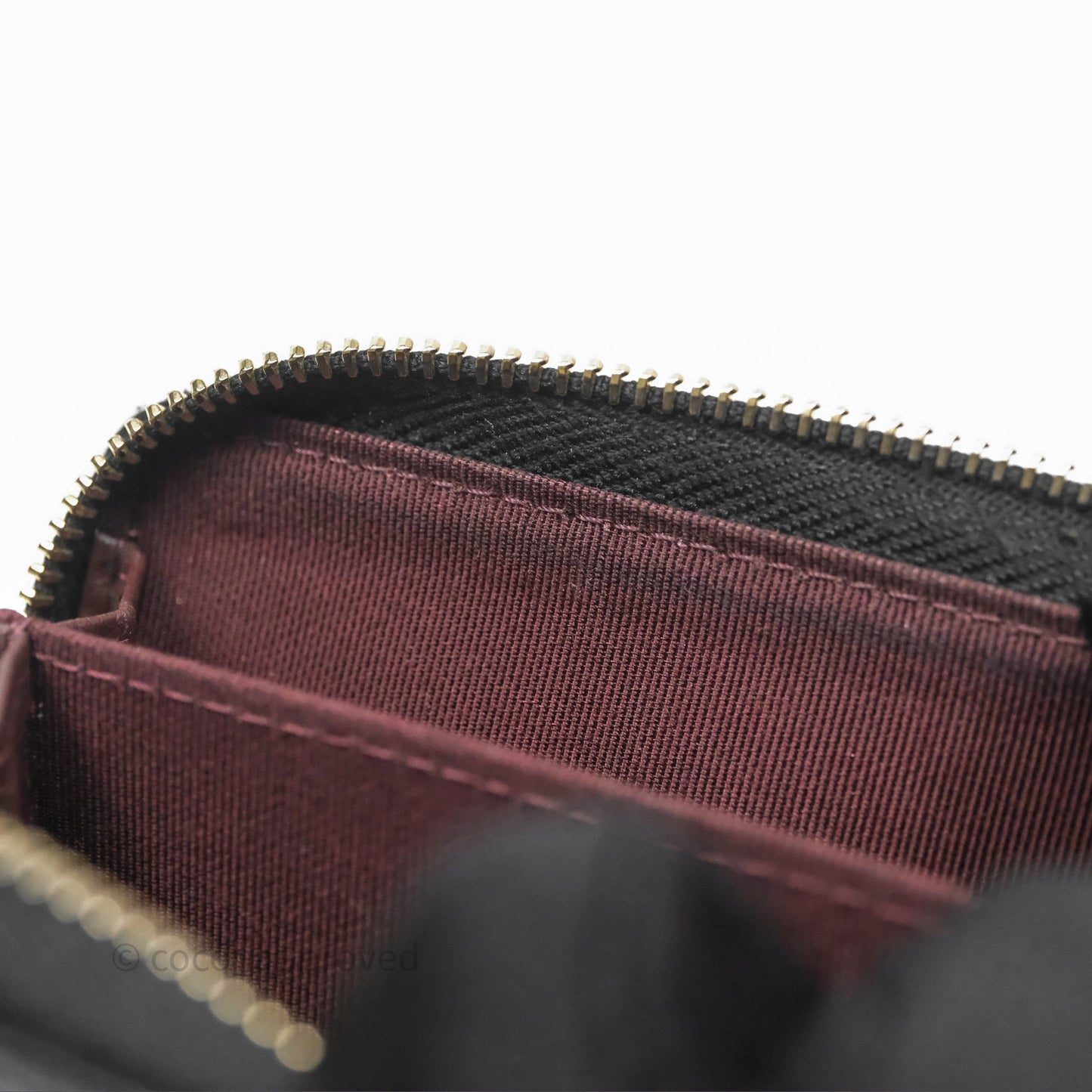 Chanel Classic Zipped Coin Purse Black Caviar Gold Hardware