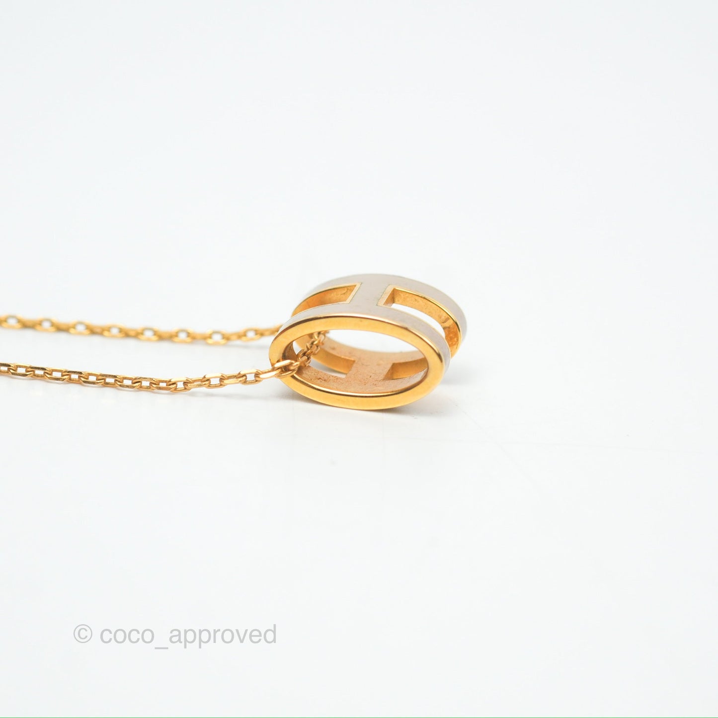 Hermès Pop H Marron Glace Pendant Necklace Gold Hardware