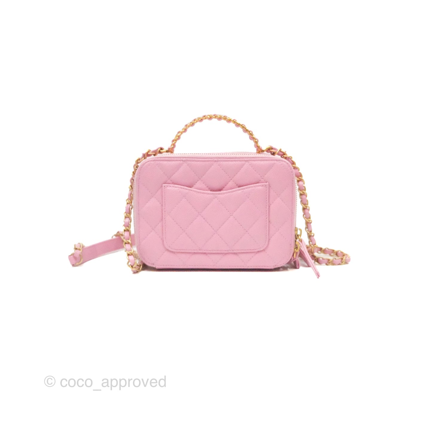 Chanel Caviar Quilted Pick Me Up Small Vanity Case Light Pink