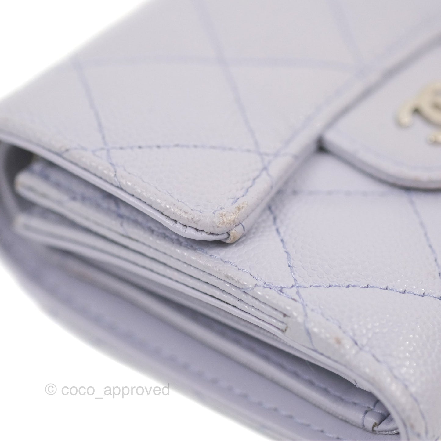 Chanel Classic Short Flap Wallet Lilac Caviar Silver Hardware