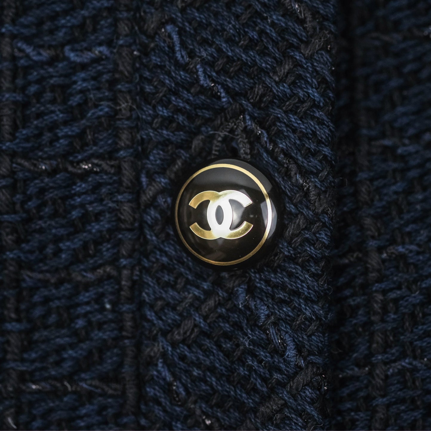 Chanel Tweed Skirt Navy Size 36