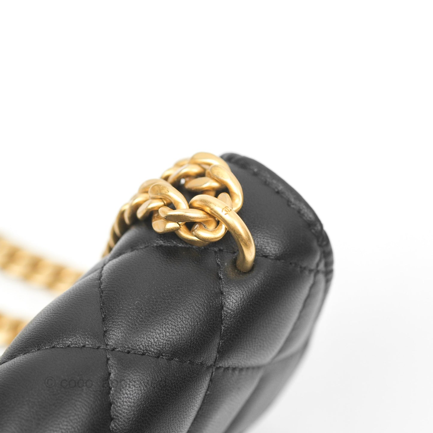 Chanel Mini WOC Phone Holder with Camellia Adjustable Chain Black Lambskin