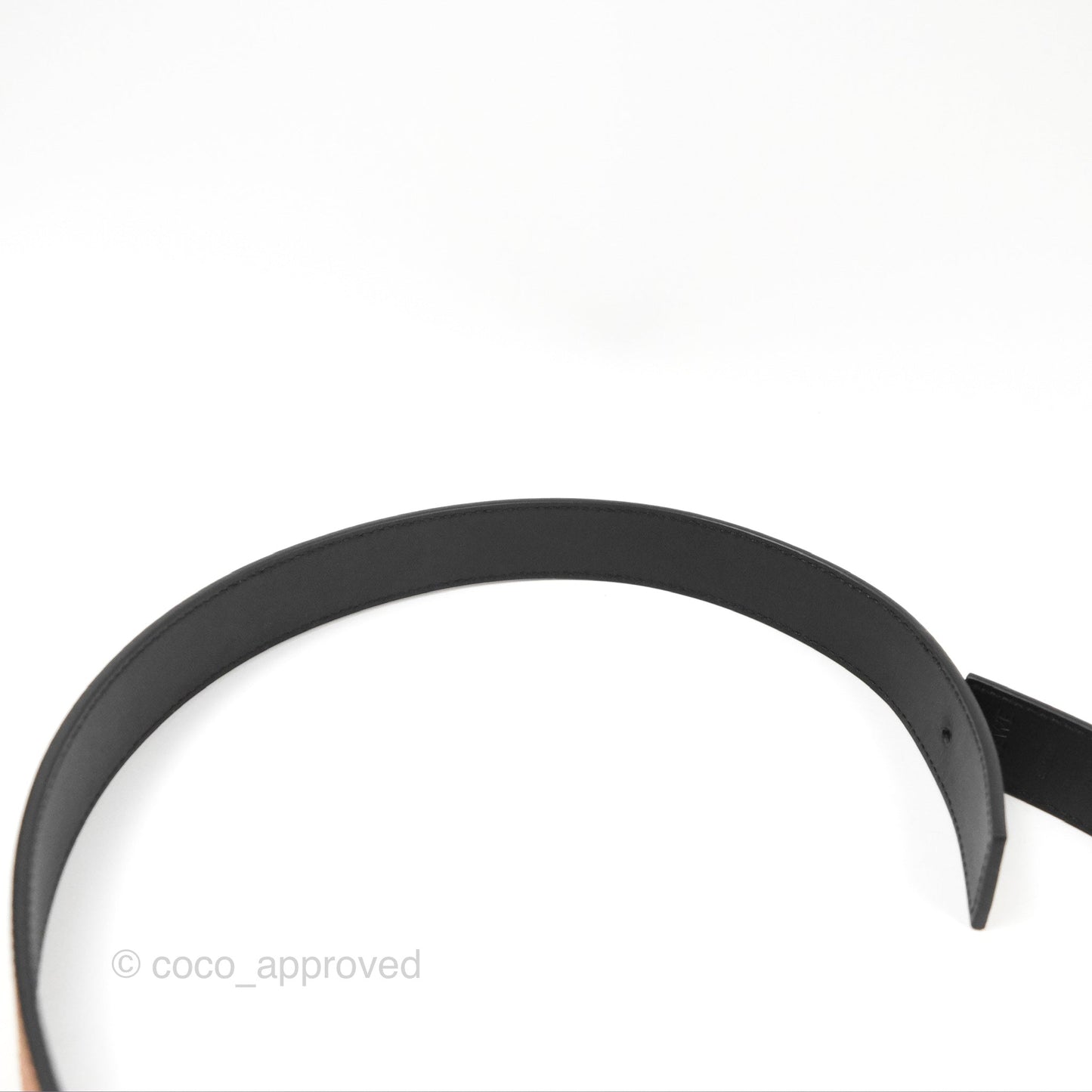 Loewe Anagram Buckle Tan Black Calfskin Reversible Belt Size 75