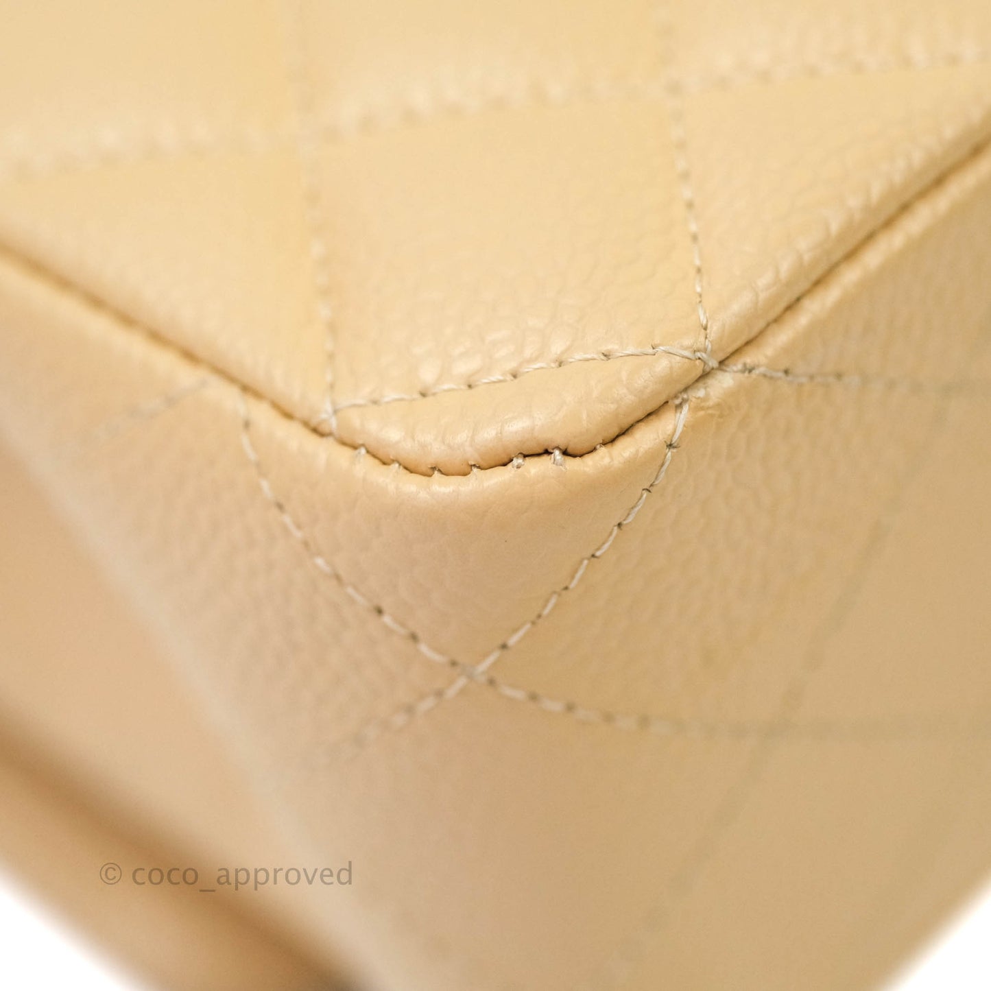 Chanel Classic M/L Medium Double Flap Beige Caviar Gold Hardware