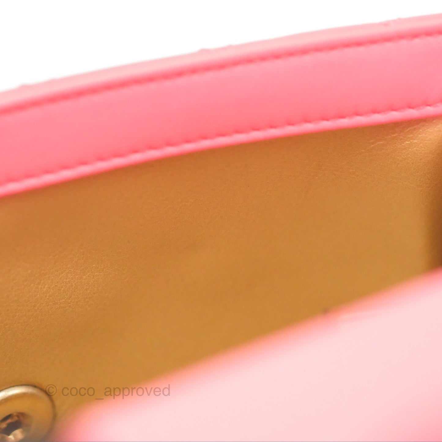 Chanel Pearl Crush Mini Rectangular Pink Lambskin Aged Gold Hardware