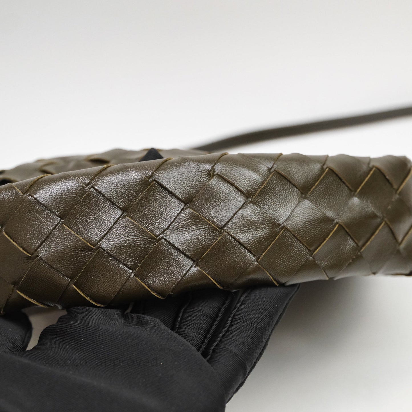 Bottega Veneta Mini Hop Khaki Intrecciato Leather